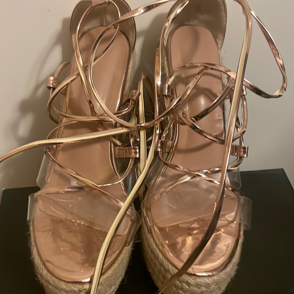 Rose Gold Lace Up Heels